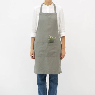 Khaki Linen Daily Apron 