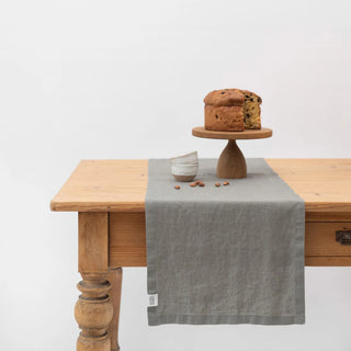 Khaki Linen Table Runner 