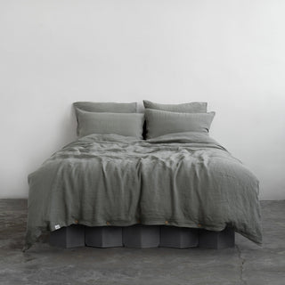 Khaki Linen Washed Duvet Cover Set 