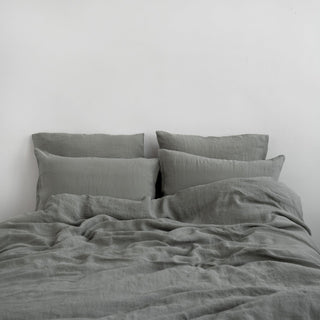 Khaki Linen Washed Duvet Cover Set 