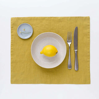 Lemon Curry Linen Placemat 