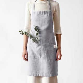 Light Grey Linen Daily Apron 