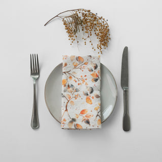 Fall Watercolor Linen Napkins Set of 2 