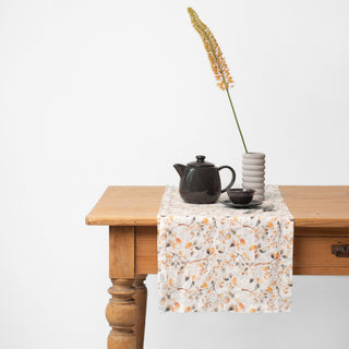 Fall Watercolor Linen Table Runner 