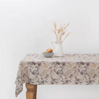 Meadow on Natural Linen Tablecloth 