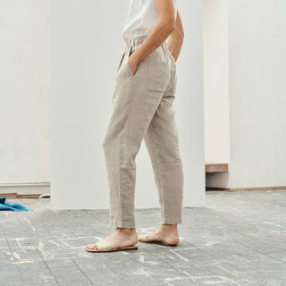 Melange Linen Acorn Trousers 3