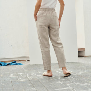 Melange Linen Acorn Trousers 4