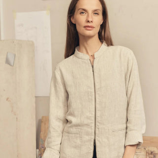 Melange Linen Cherry Tree Jacket 