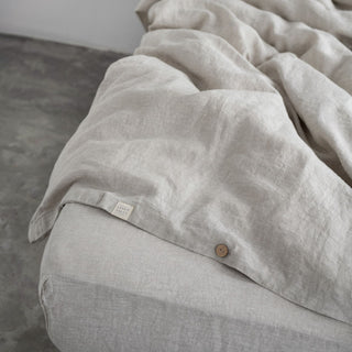 Melange Linen Duvet Cover Set With Buttons 3