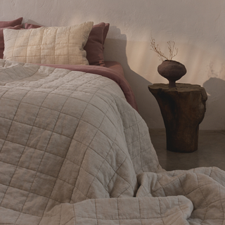 Melange Quilted Blanket + Melange Quilted Pillow Sham + Ashes of Roses Duvet Cover + Ashes of Roses Pillowcase 1 