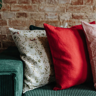 Mistletoe on Natural Linen Cushion Cover 3