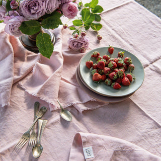 Misty Rose Linen Tablecloth 6