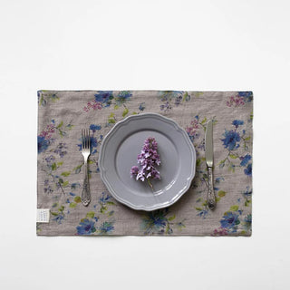 Flowers on Natural Linen Placemat 