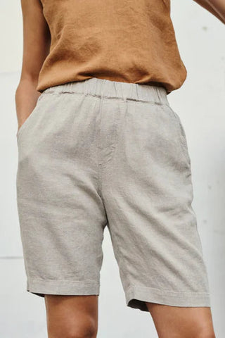 Natural Linen Cumin Shorts 