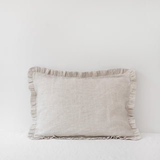 Natural Stripes Linen Pillowcase with Frills 