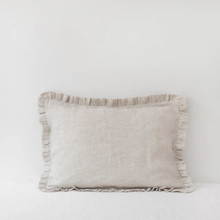 Natural Stripes Linen Pillowcase with Frills 