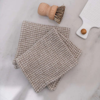 Natural Linen Waffle Dishcloth Set of 2 