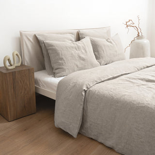 Natural Washed Linen Duvet Cover Set In Bedroom 