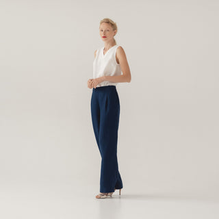 LIMITED EDITION Navy Linen Twill Willow Trousers 3