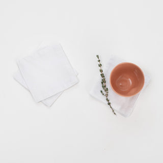 Optical White Linen Coasters Set of 4 