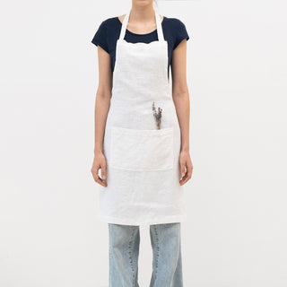 Optical White Linen Daily Apron 1