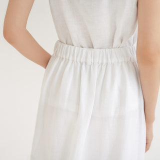 LIMITED EDITION Optical White Linen Twill Gardenia Skirt 3