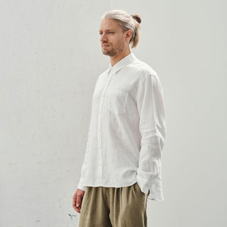 Optical White Linen Larch Shirt 1