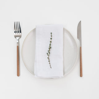 Optical White Linen Napkins Set of 2 