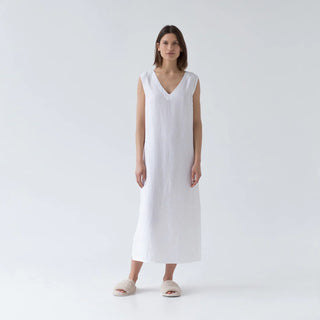 Optical White Linen Nasturtium Nightdress 