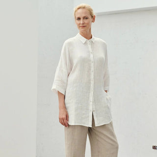 Optical White Linen Oregano Shirt 