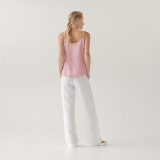 LIMITED EDITION Optical White Linen Twill Willow Trousers 3
