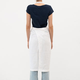 Optical White Linen Chef Apron 3