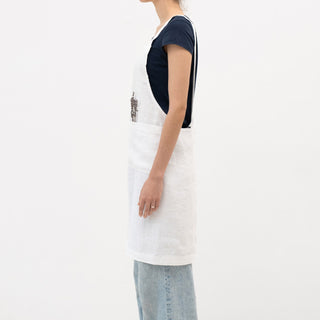 Optical White Linen Crossback Apron 2