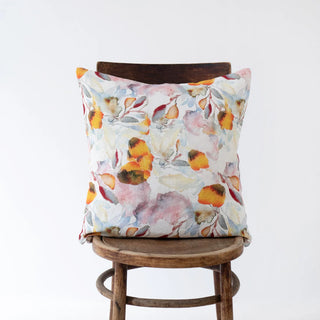 Orange Flow Linen Cushion Cover 