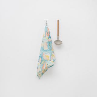 Pastel Iris Linen Kitchen Towel 