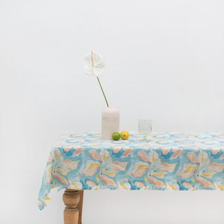 Pastel Iris Linen Tablecloth 1