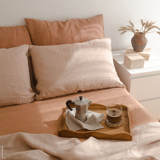 Portobello Linen Soft Washed Pillowcase On Bed 