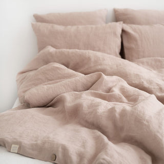 Portobello Washed Linen Duvet Cover Set Close Up 