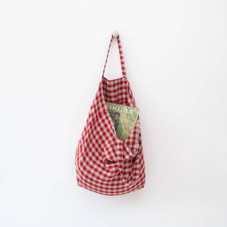 Red Gingham Linen Big Bag 1