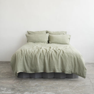 Sage Washed Linen Duvet Cover Set 