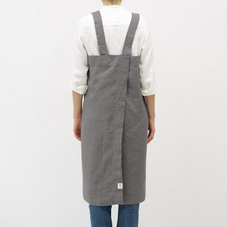 Stone Linen Pinafore Apron 3