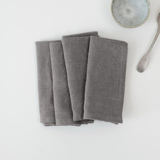 Zero Waste Stone Linen Napkins Set of 4 4