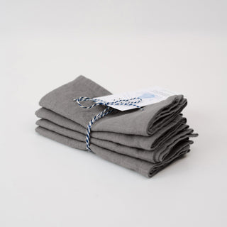 Zero Waste Stone Linen Napkins Set of 4 3