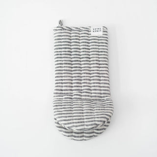 Thin Black Stripes Linen Oven Mitt 