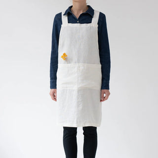 Off-White Linen Crossback Apron 