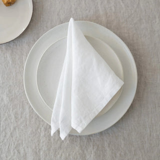 White Lightweight Linen Napkins Set of 2 