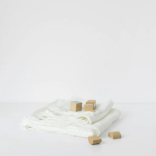 Kids White Linen Fine Waffle Towel 