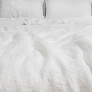 White Washed Linen Duvet Cover Set Details 4