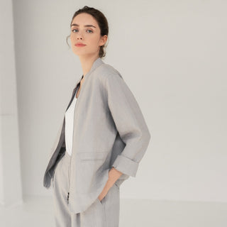 Wind Grey Linen Cherry Tree Jacket 4