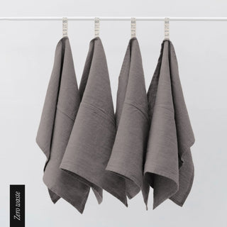 Zero Waste Ash Linen Kitchen Towels Set of 4 